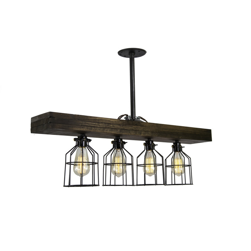 West Ninth Vintage Triple Wood 4Light Kitchen Island Pendant & Reviews
